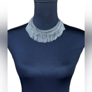 7” adjustable Idyllwind Silver Fringe Semi-Choker Necklace
